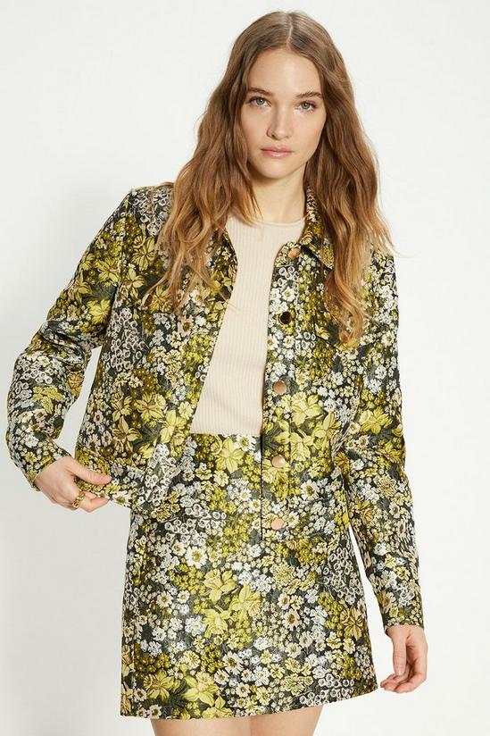 Oasis Floral Jacquard Aline Mini Skirt 1