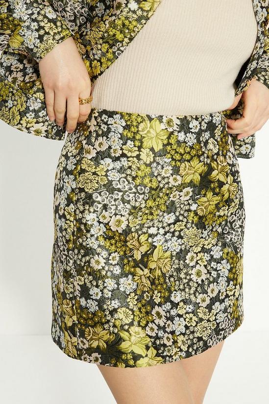Oasis Floral Jacquard Aline Mini Skirt 2
