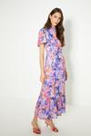 Oasis Sequin Floral Peplum Hem Midi Dress thumbnail 1