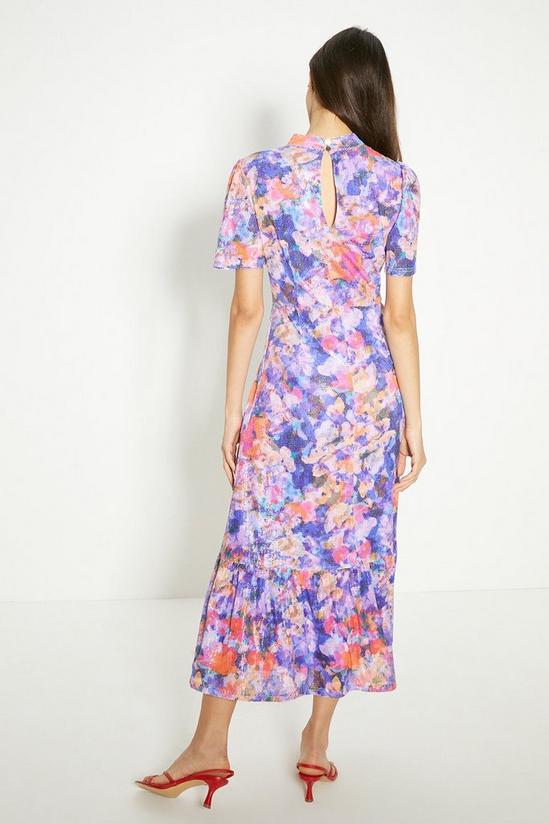 Oasis Sequin Floral Peplum Hem Midi Dress 3