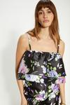 Oasis Satin Twill Frill Tiered Floral Crop Top thumbnail 1