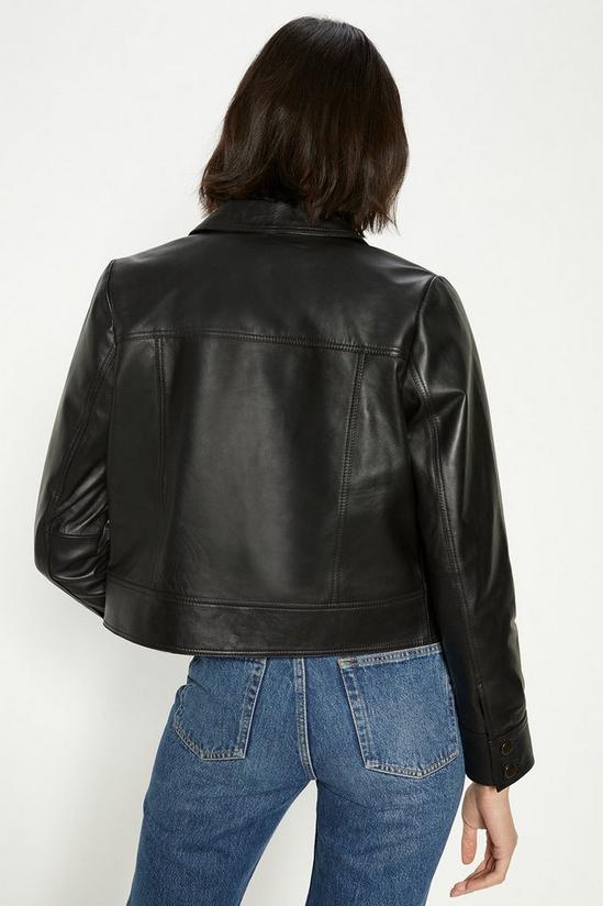 Oasis Real Leather Zip Detail Crop Jacket 4