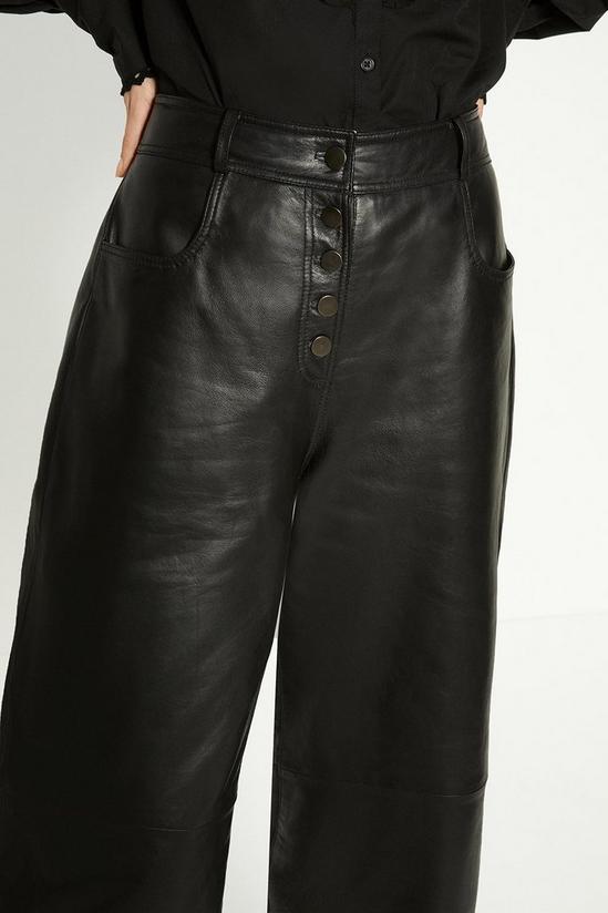 Oasis Real Leather Wide Leg Trouser 2