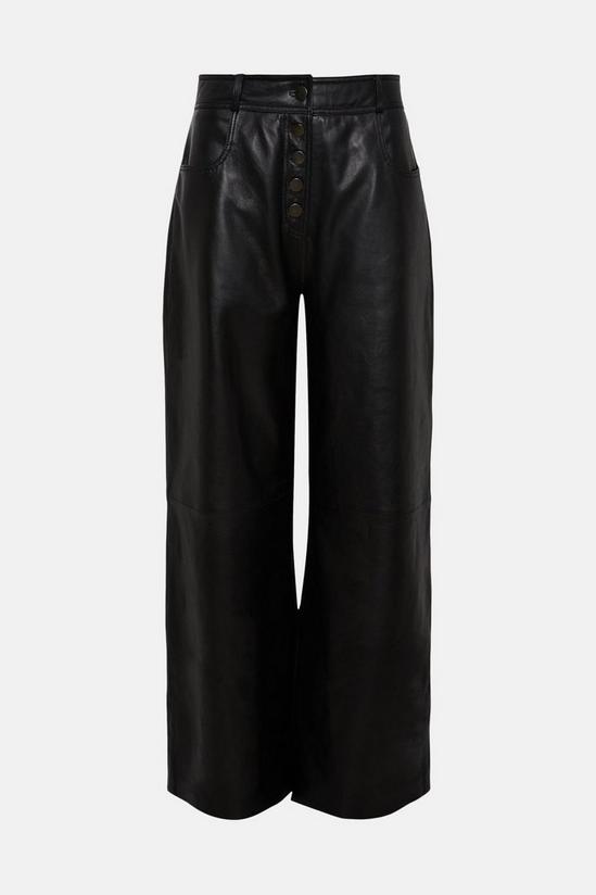 Oasis Real Leather Wide Leg Trouser 4