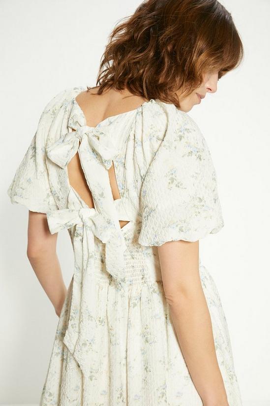 Oasis Textured Floral Bow Back Midi Dress 5