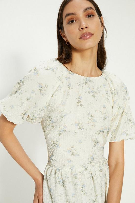 Oasis Textured Floral Bow Back Mini Dress 2