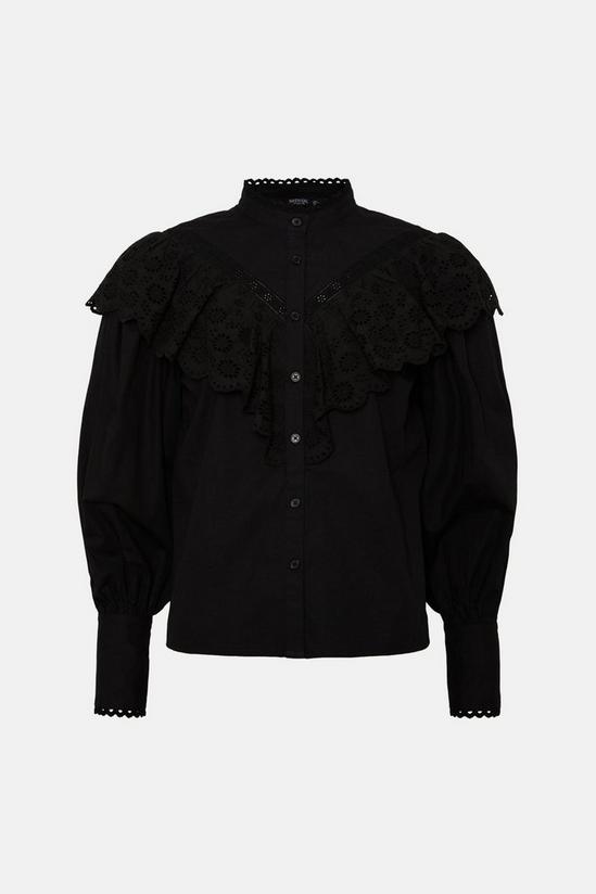 Oasis Detailed Broderie Lace Trim Ruffle Blouse 4