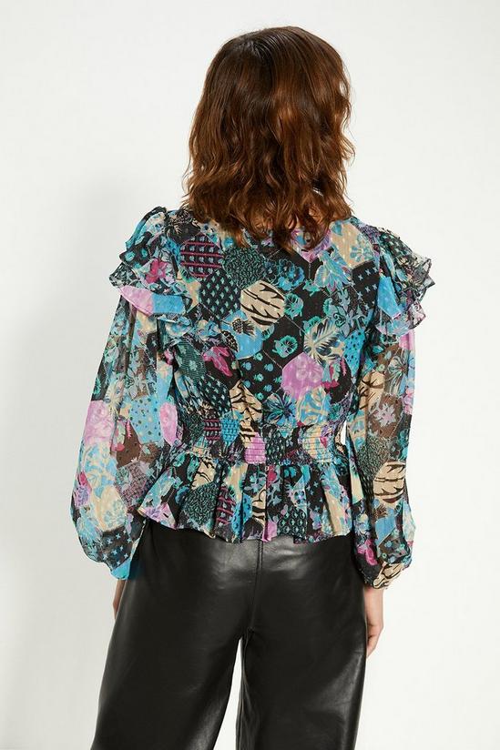 Oasis Ruched Front Dobby Floral Printed Top 3
