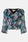 Oasis Ruched Front Dobby Floral Printed Top thumbnail 4