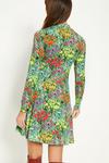 Oasis Floral Jersey Funnel Neck Long Sleeve Mini Dress thumbnail 3