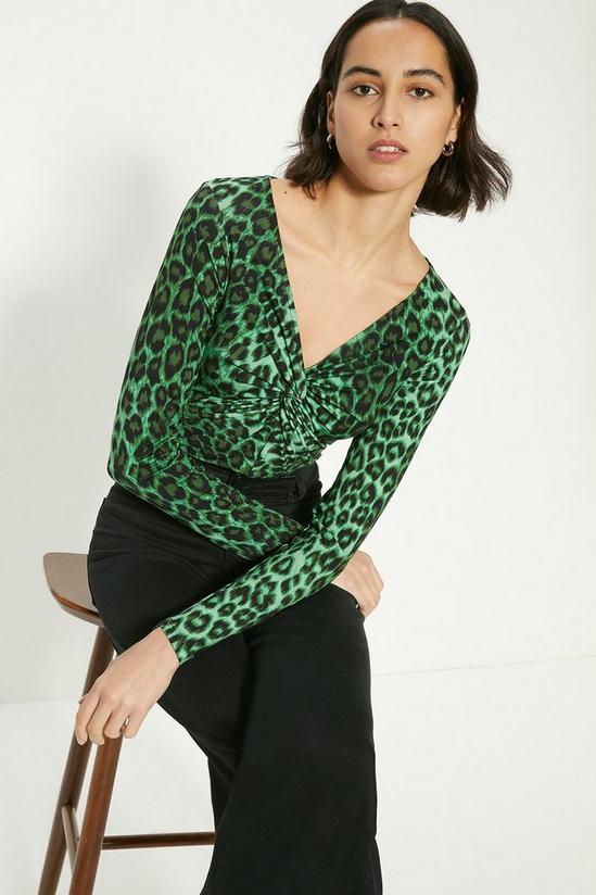 Oasis Knot Front Animal Printed Top 1