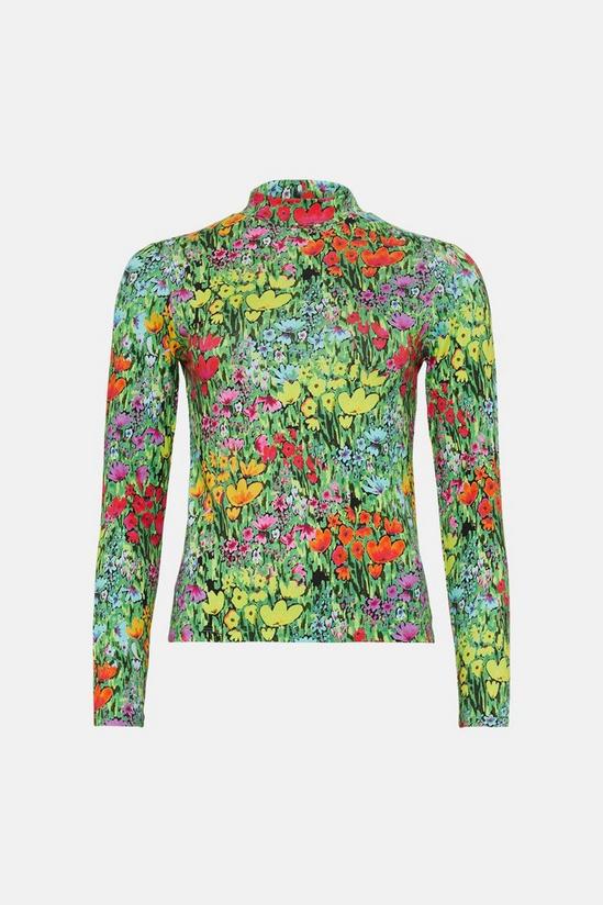 Oasis Jersey Floral Funnel Neck Long Sleeve Top 4