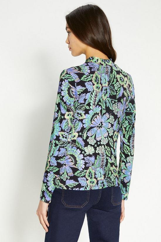 Oasis Jersey Paisley Funnel Neck Long Sleeve Top 3