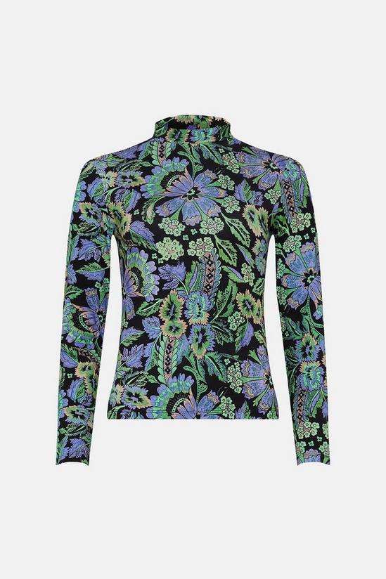 Oasis Jersey Paisley Funnel Neck Long Sleeve Top 4
