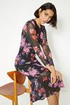 Oasis Floral printed Gauged front midi dress thumbnail 1