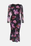 Oasis Floral printed Gauged front midi dress thumbnail 4