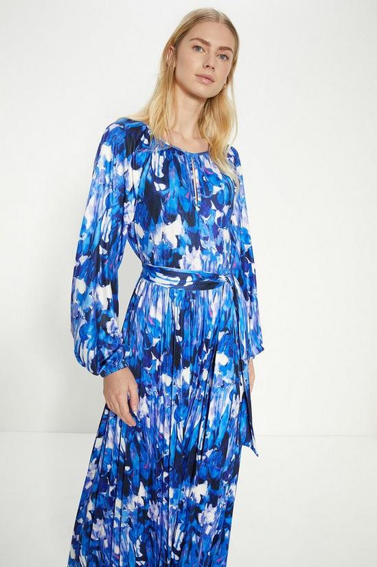 Oasis Abstract Batwing Pleated Midi Dress 2