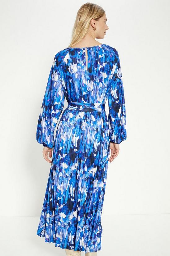 Oasis Abstract Batwing Pleated Midi Dress 3