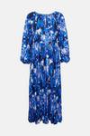 Oasis Abstract Batwing Pleated Midi Dress thumbnail 4