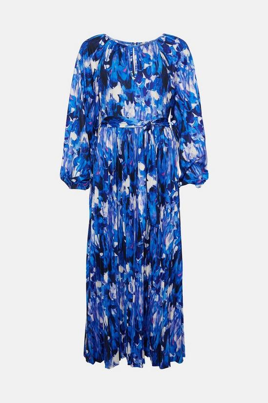 Oasis Abstract Batwing Pleated Midi Dress 4