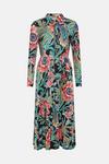 Oasis Paisley Zip Front Pleated Slinky Jersey Dress thumbnail 4