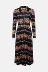 Oasis Floral Zip Front Pleated Slinky Jersey Dress thumbnail 4