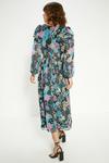 Oasis Ruched Front Dobby Floral Printed Midi Dress thumbnail 3