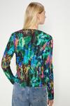 Oasis Abstract Print Plisse Funnel Neck Top thumbnail 3