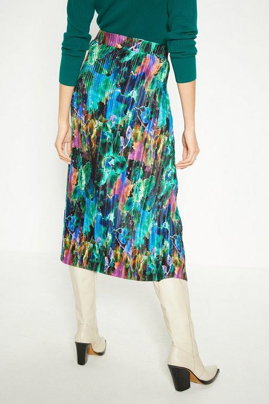 Oasis Abstract Printed Plisse Midi Skirt 3