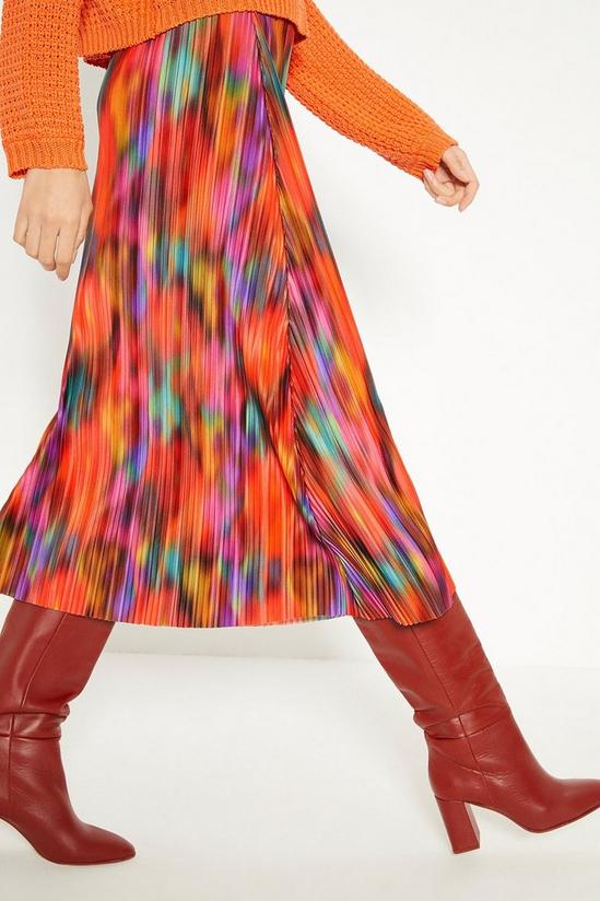 Oasis Blur Printed Plisse Midi Skirt 2