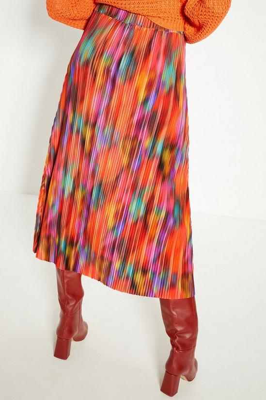 Oasis Blur Printed Plisse Midi Skirt 3