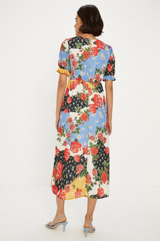 Oasis Petite Short Sleeve Floral Print Midi Tea Dress 3