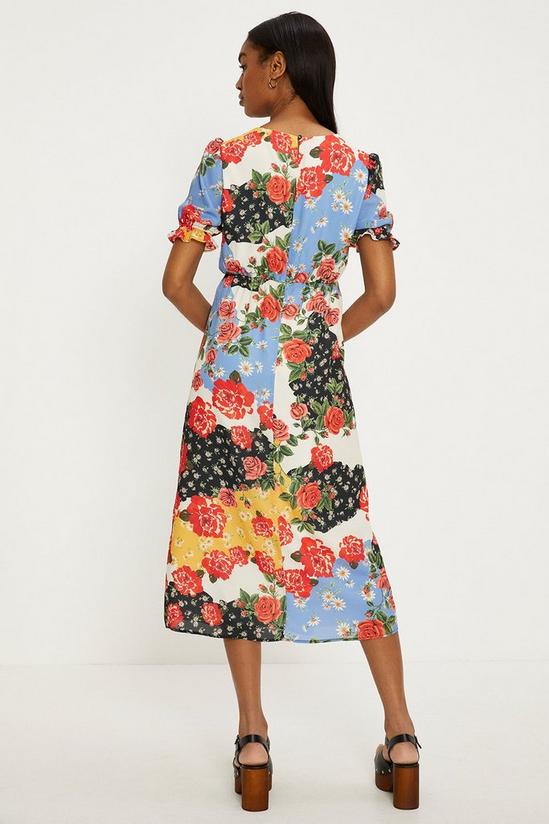 Oasis Short Sleeve Floral Print Midi Tea Dress 3