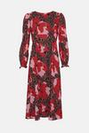Oasis Long Sleeve Printed Midi Tea Dress thumbnail 4
