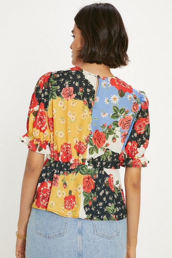 Oasis Short Sleeve Floral Print Tea Blouse 3