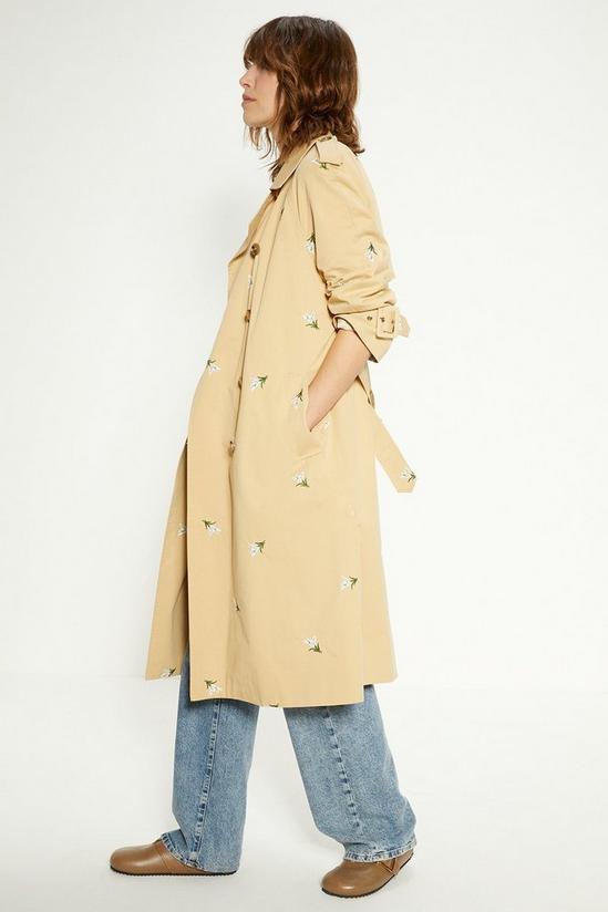 Oasis Petite Embroidered Trench Coat 1