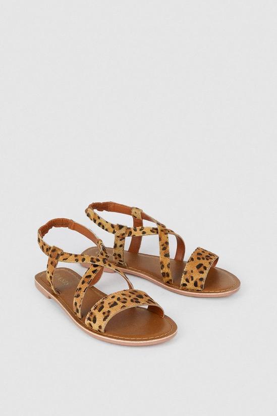 Oasis Leather Cross Over Flat Sandals 3