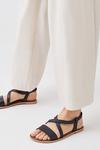 Oasis Leather Cross Over Flat Sandals thumbnail 1