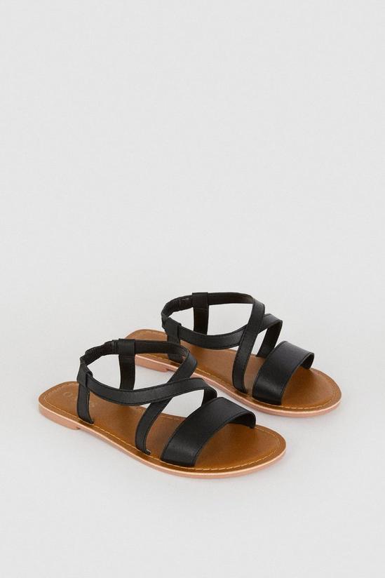 Oasis Leather Cross Over Flat Sandals 3