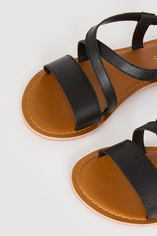 Oasis Leather Cross Over Flat Sandals 4