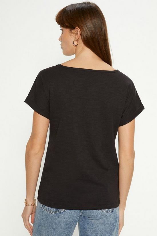 Oasis Essential Cotton Slub Roll Sleeve T-shirt 3