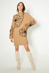 Oasis Floral Cornelli Cosy Knitted Mini Jumper Dress thumbnail 2
