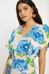 Oasis Linen Mix Ruffle Sleeve Floral Print V Neck Top thumbnail 4