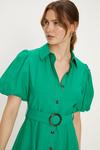Oasis Linen Look Puff Sleeve Shirt Dress thumbnail 2