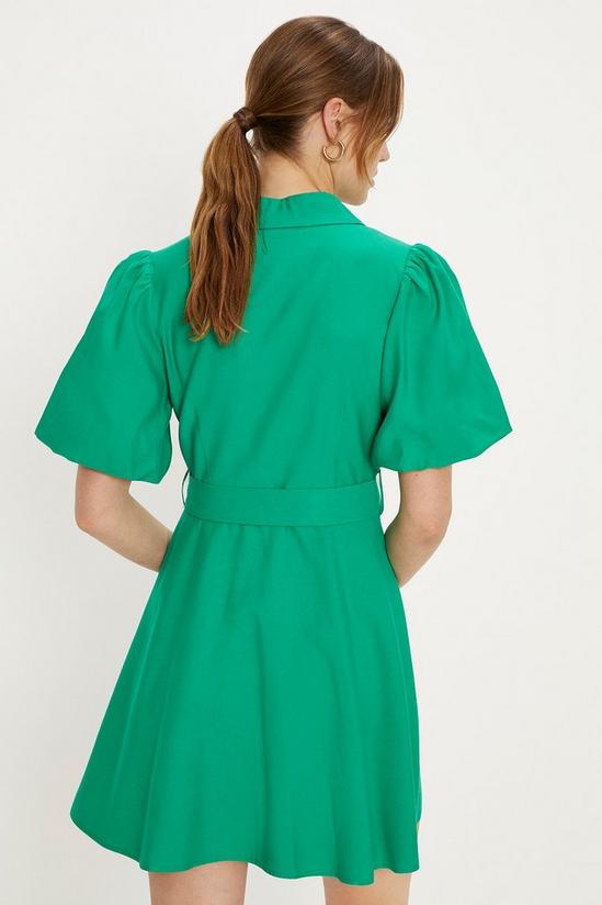 Oasis Linen Look Puff Sleeve Shirt Dress 3