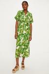 Oasis Linen Mix Palm Print Midi Shirt Dress thumbnail 1