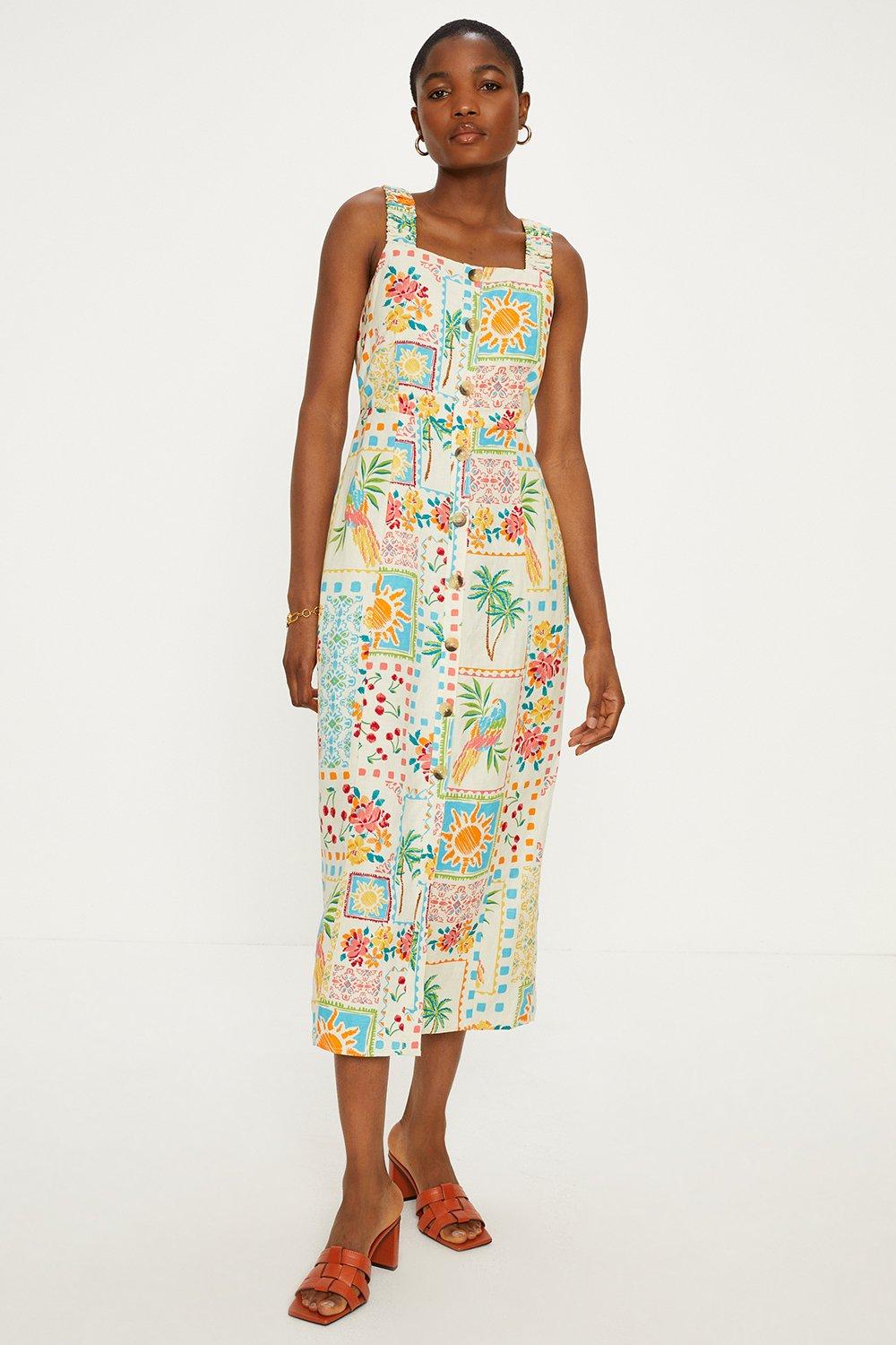 Oasis patched spot midi dress on sale