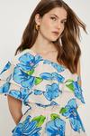 Oasis Linen Mix One Shoulder Ruffle Tiered Floral Mini Dress thumbnail 2