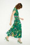 Oasis Lace Trim High Neck Chiffon Floral Midi Dress thumbnail 1