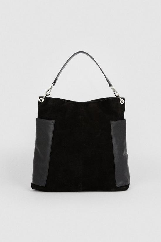 Oasis Leather And Suede Stud Detail Tote Bag 1